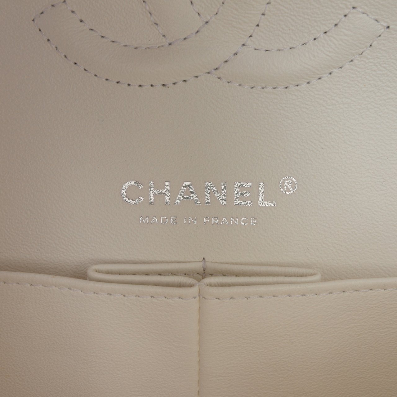 Chanel Medium Classic Chevron Tweed Floral Double Flap Wit