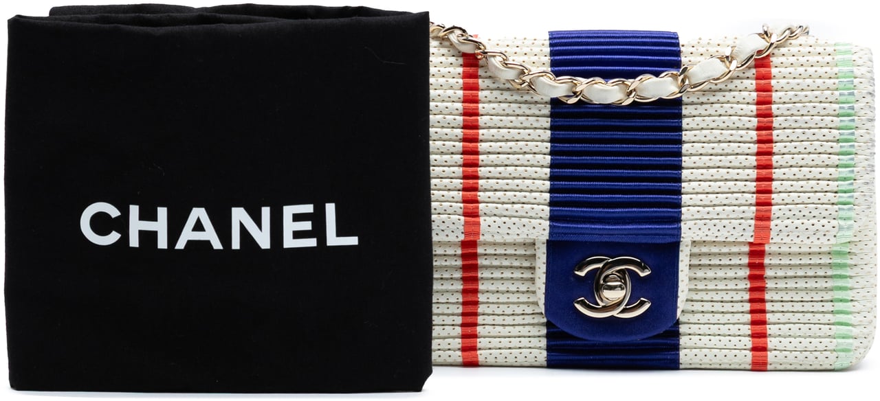 Chanel New Mini Pleated Perforated Lambskin Single Flap Wit