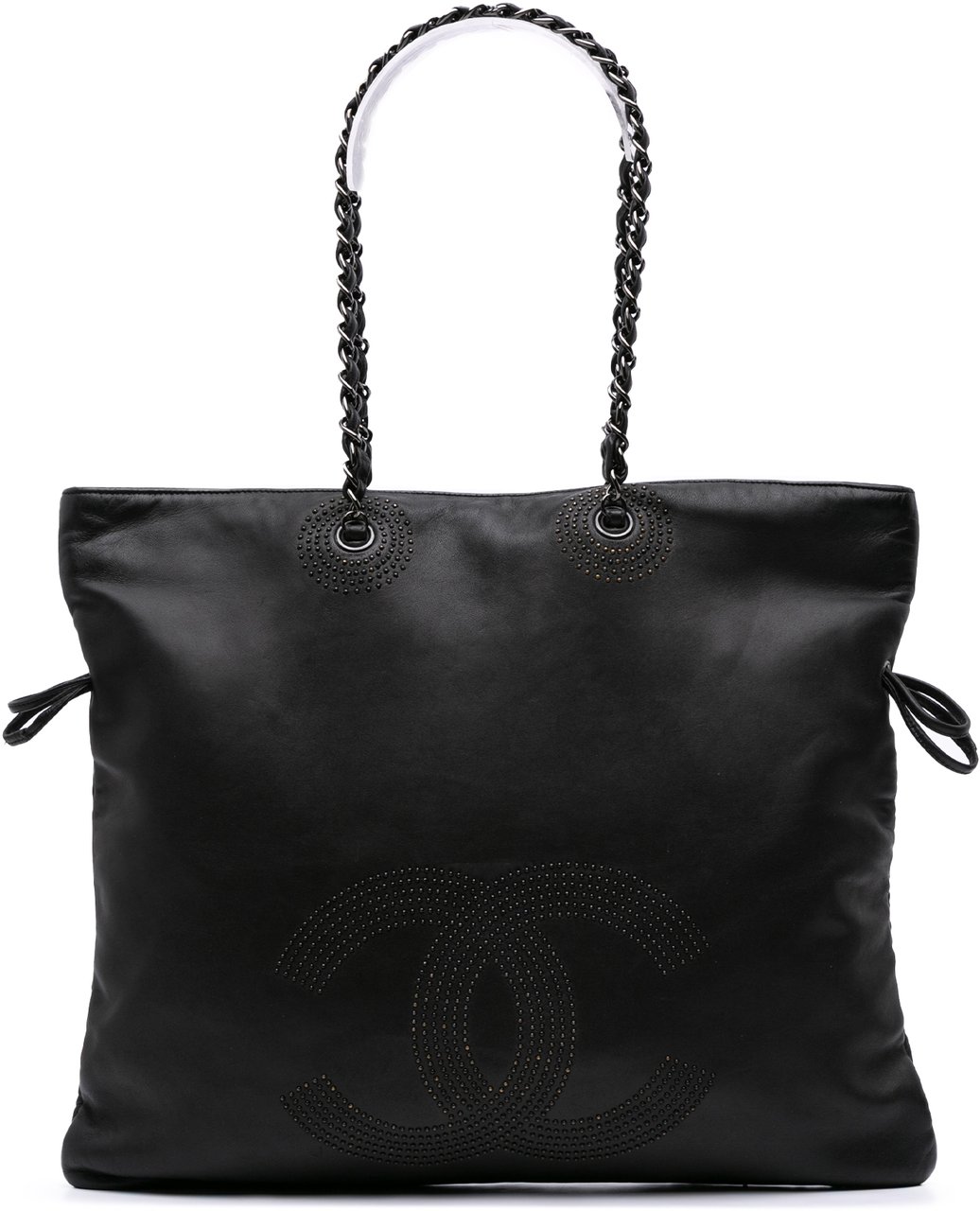 Chanel CC Lambskin Studded Bonbons Tote Zwart
