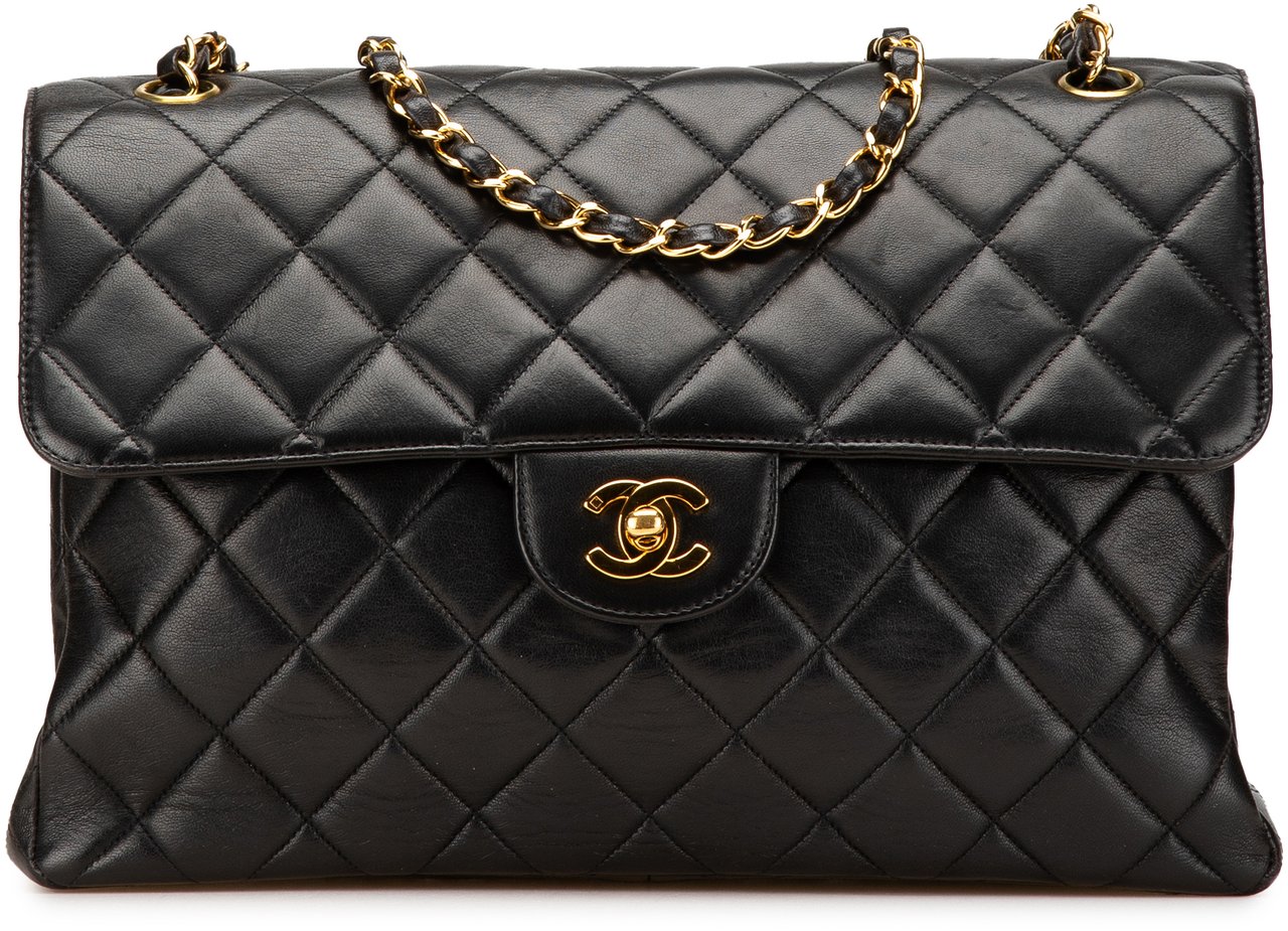 Chanel Jumbo Lambskin Double Sided Flap Zwart