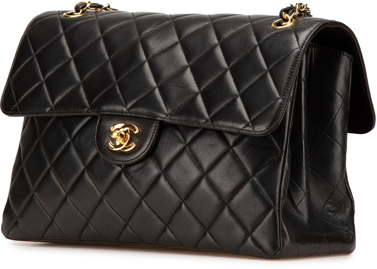 Chanel Jumbo Lambskin Double Sided Flap Zwart