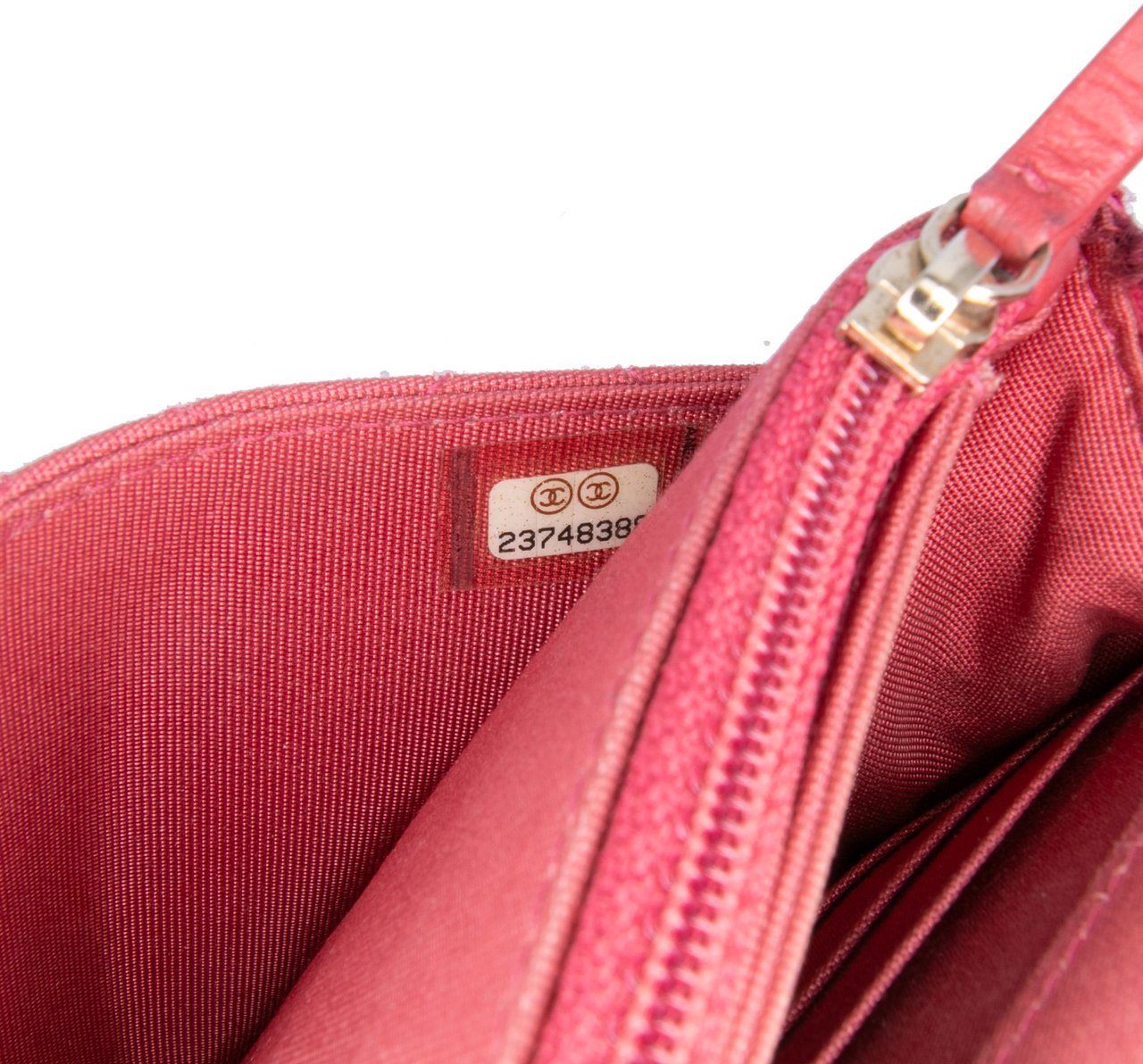 Chanel CC Tweed Wallet On Chain Roze
