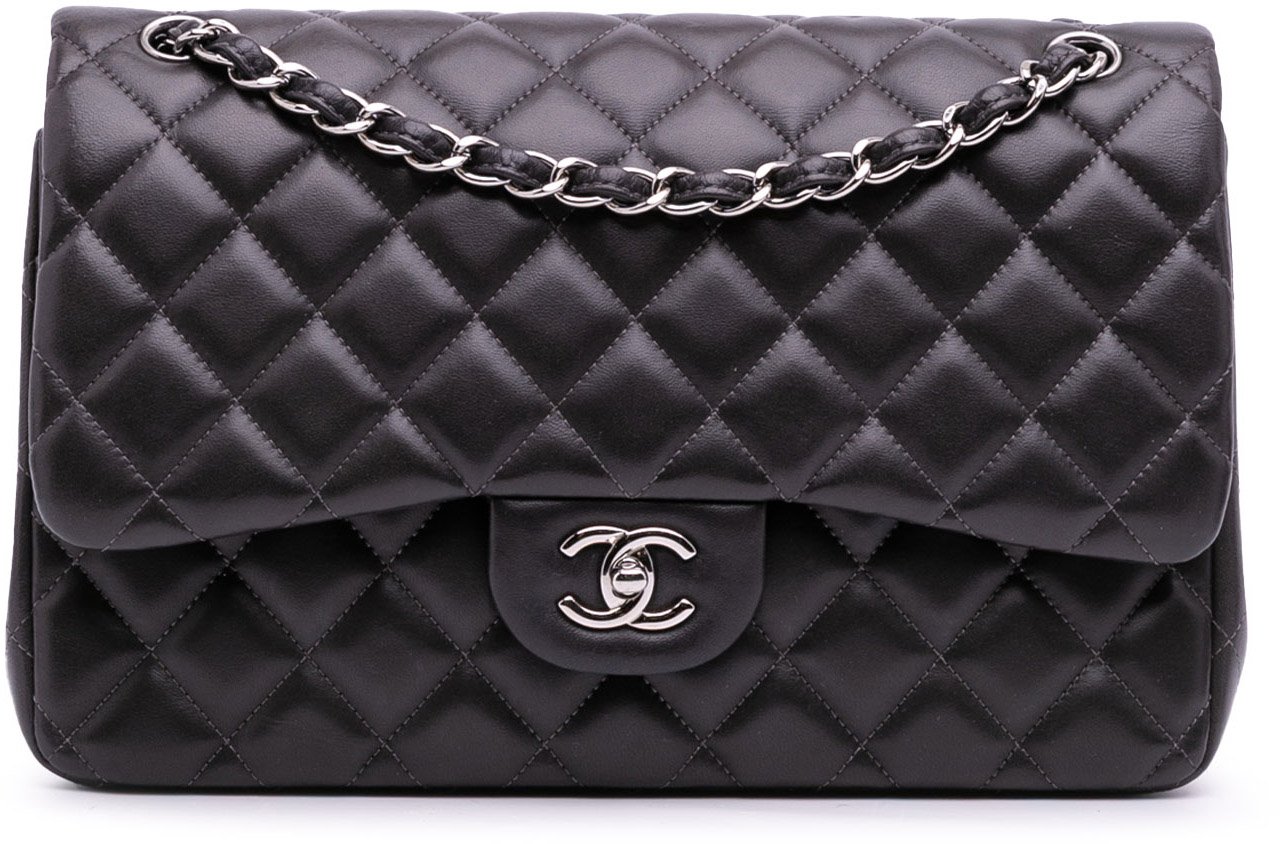 Chanel Jumbo Classic Lambskin Double Flap Grijs