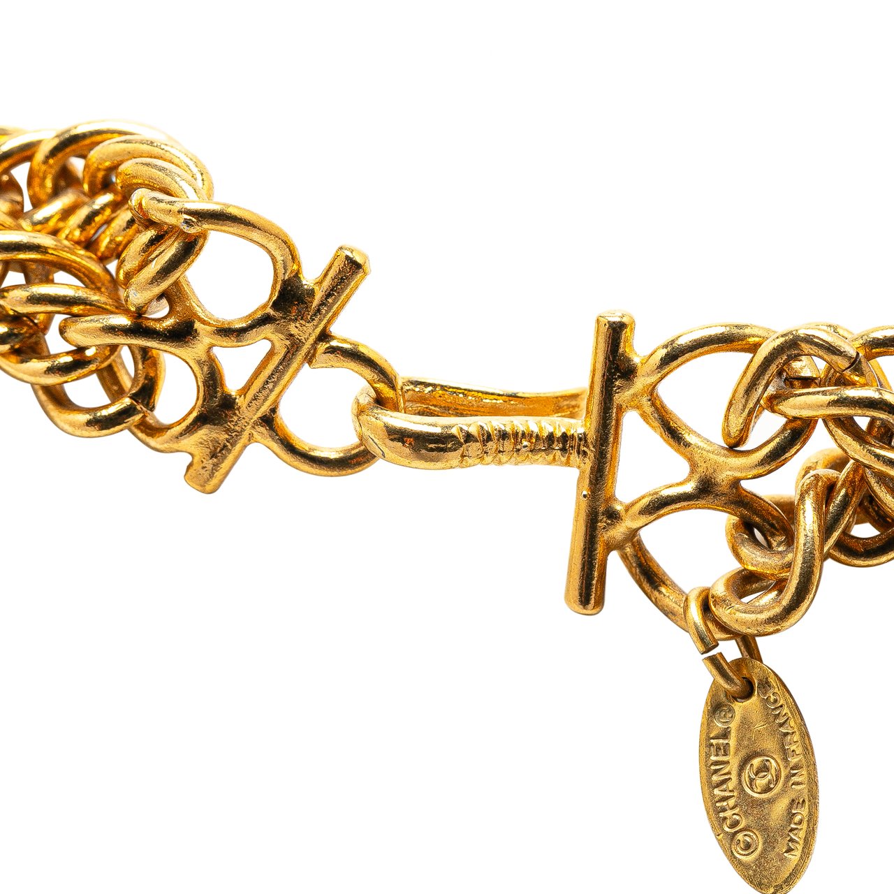 Chanel Gold Plated Lion Head Choker Necklace Goud