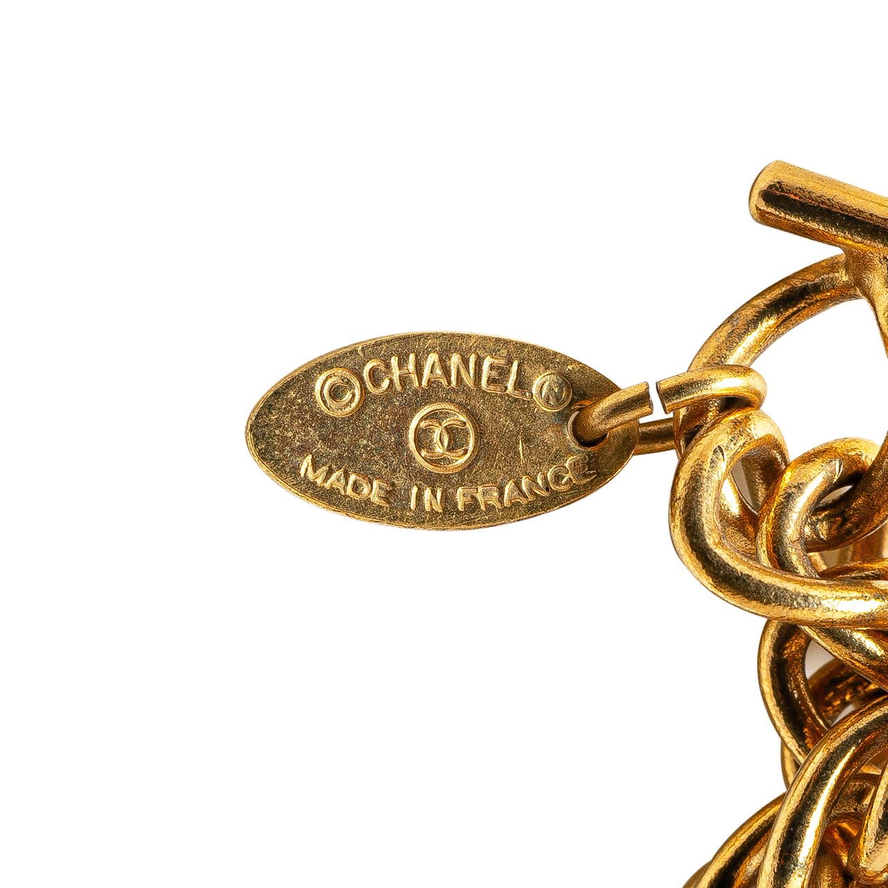 Chanel Gold Plated Lion Head Choker Necklace Goud
