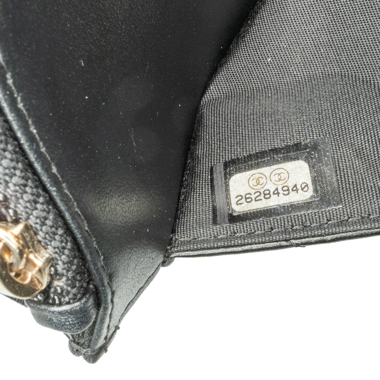 Chanel Chevron Lambskin Button Wallet On Chain Zwart