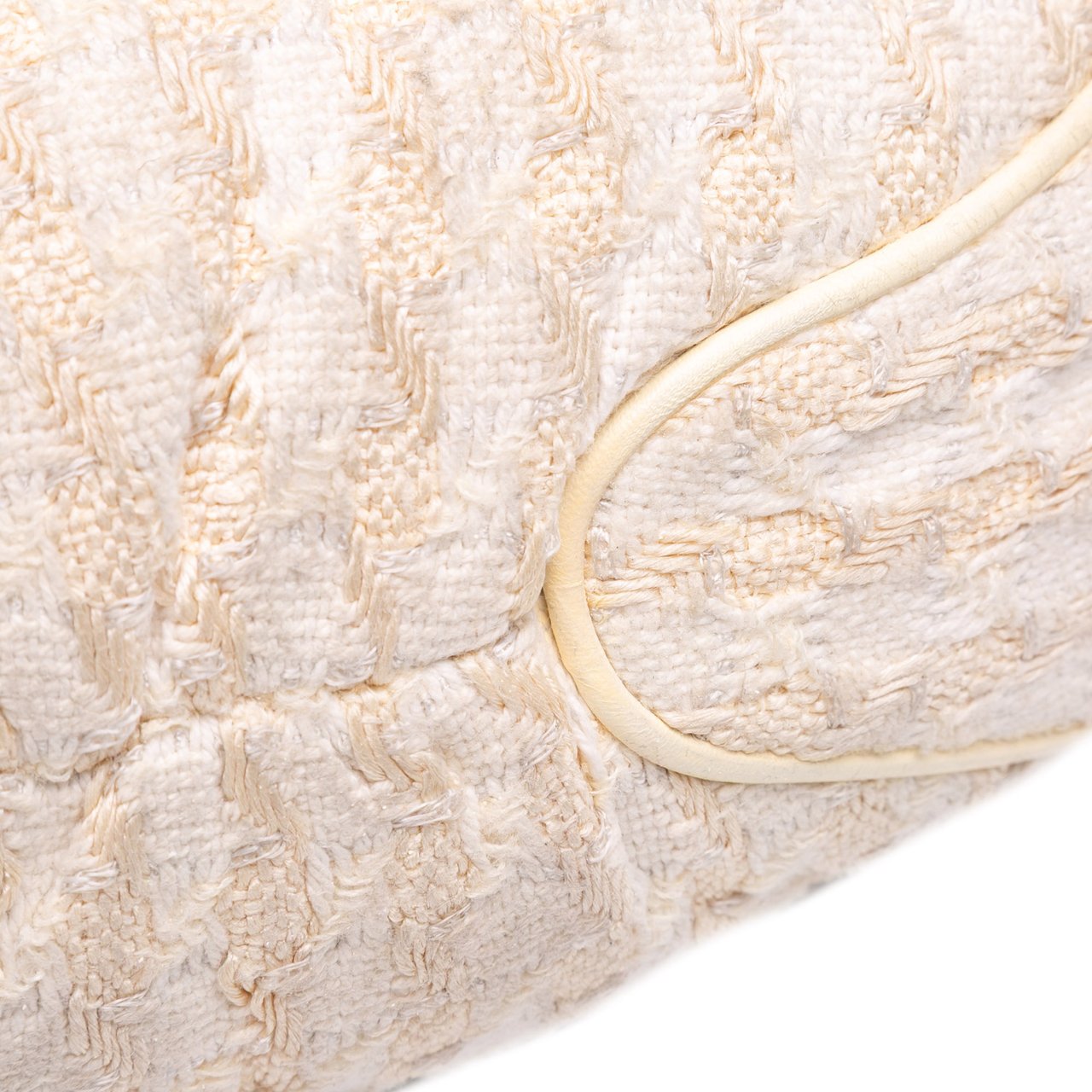 Chanel Tweed Boucle Knitting Top Handle Bag Wit