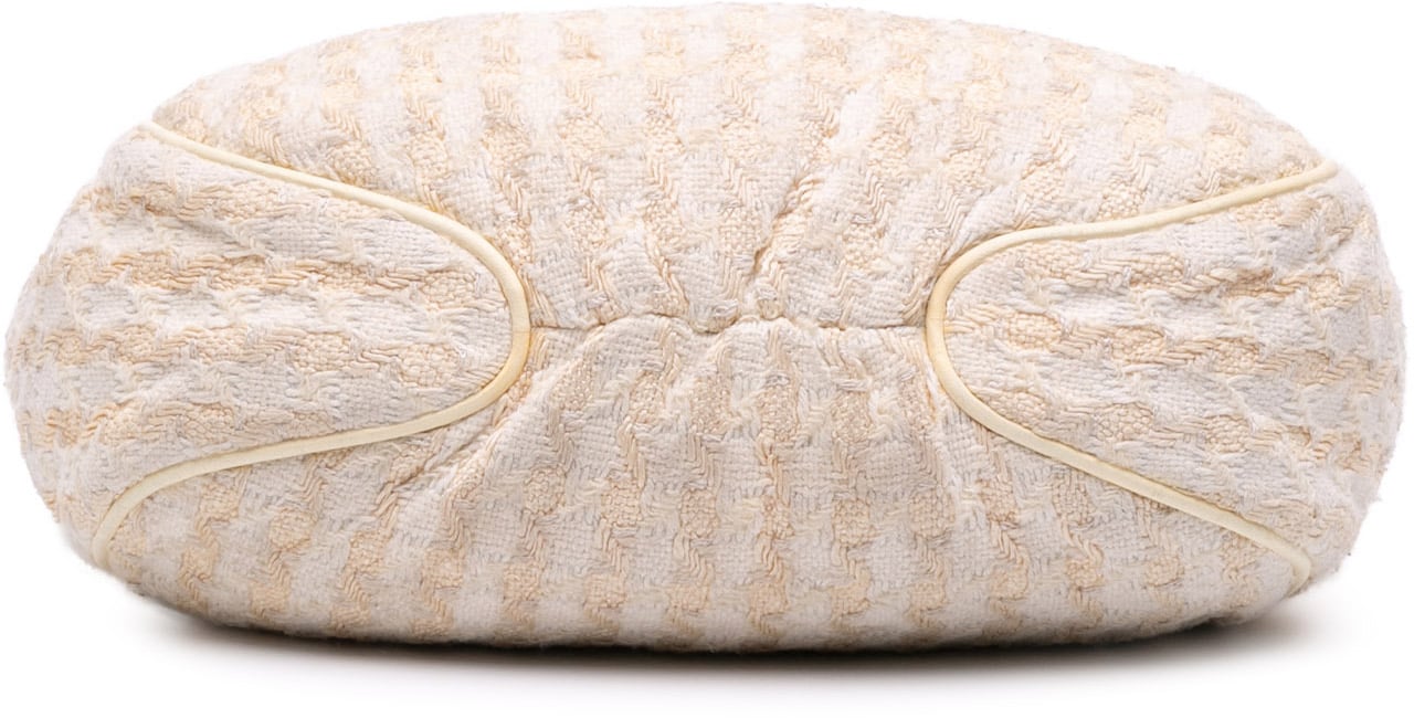 Chanel Tweed Boucle Knitting Top Handle Bag Wit