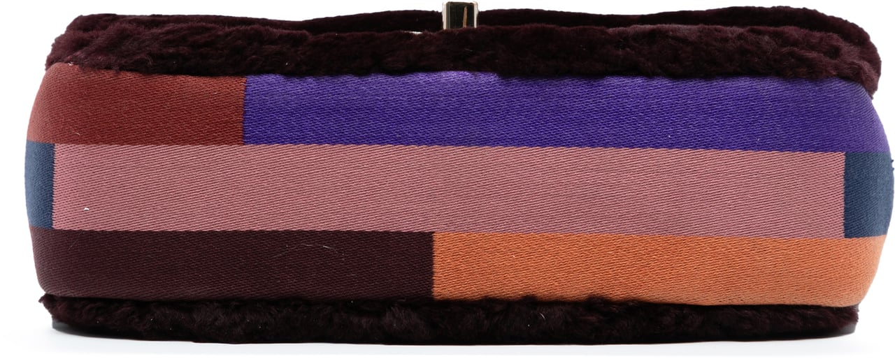 Chanel Mini Rectangular CC Quilted Shearling Color Block Single Flap Rood