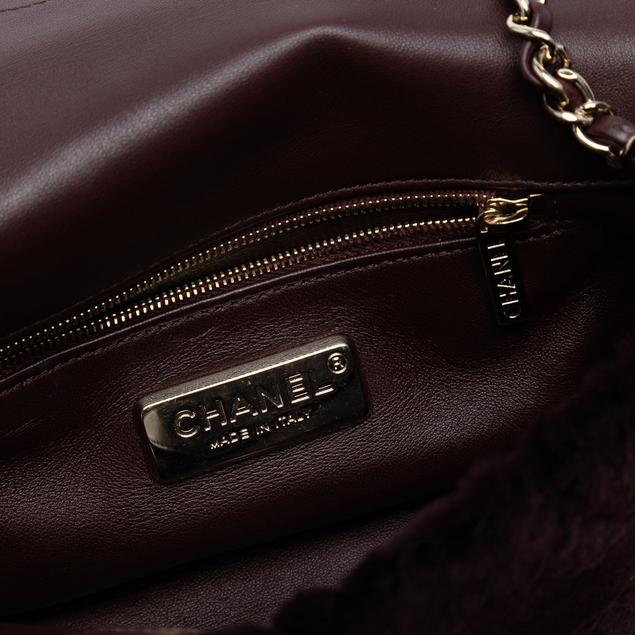 Chanel Mini Rectangular CC Quilted Shearling Color Block Single Flap Rood