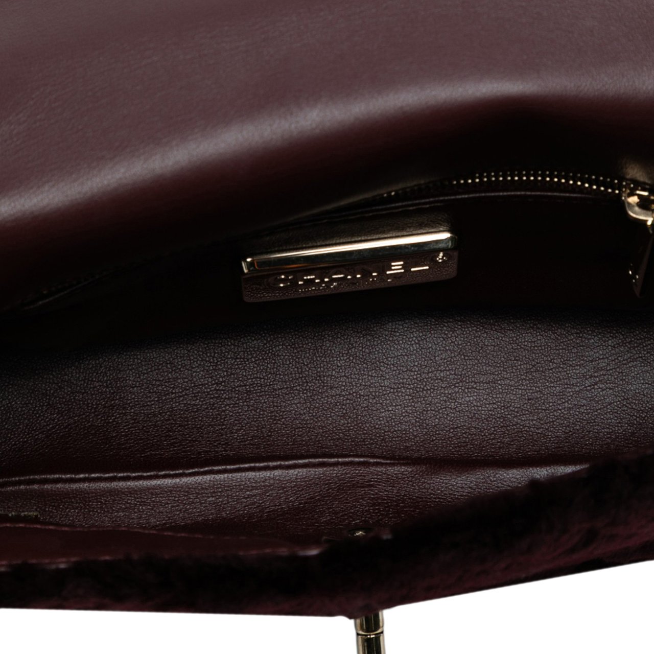 Chanel Mini Rectangular CC Quilted Shearling Color Block Single Flap Rood