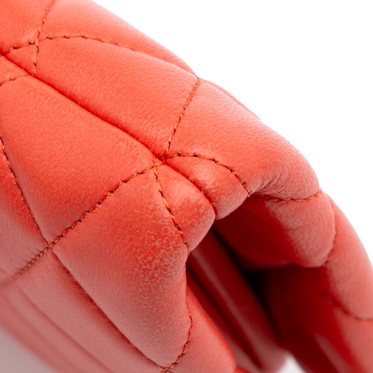 Chanel Quilted Lambskin Crystal Camellia Long Clutch Oranje
