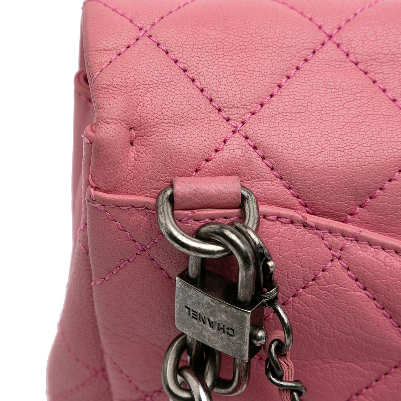 Chanel Small Quilted Goatskin Double Carry Waist Chain Flap Roze