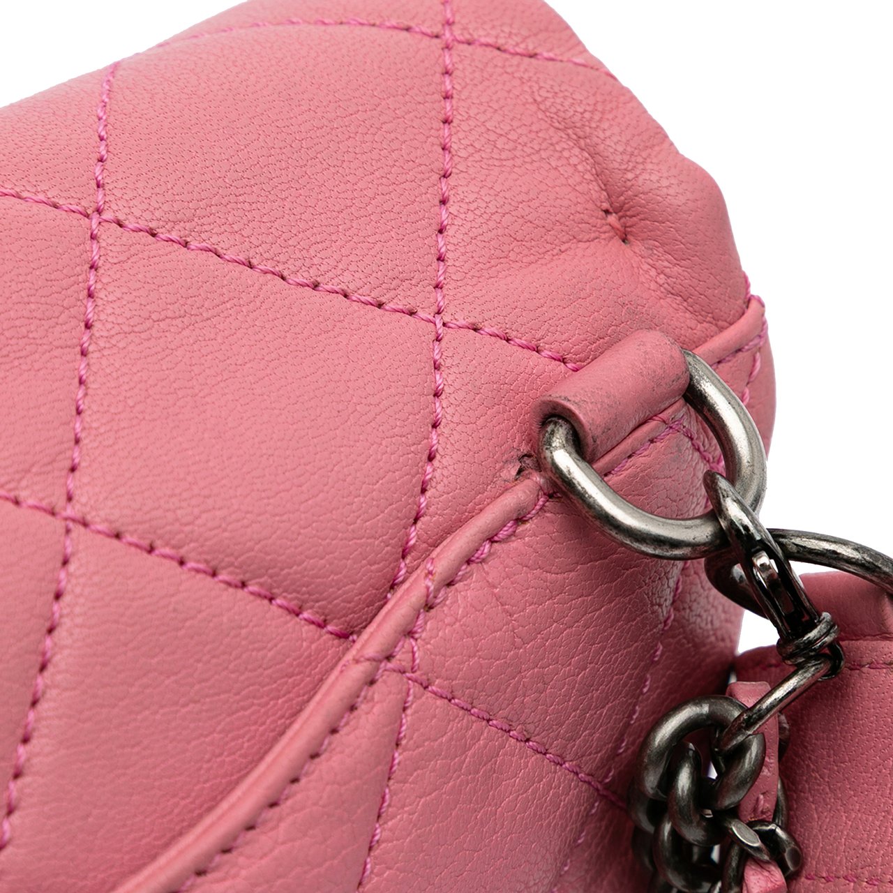 Chanel Small Quilted Goatskin Double Carry Waist Chain Flap Roze