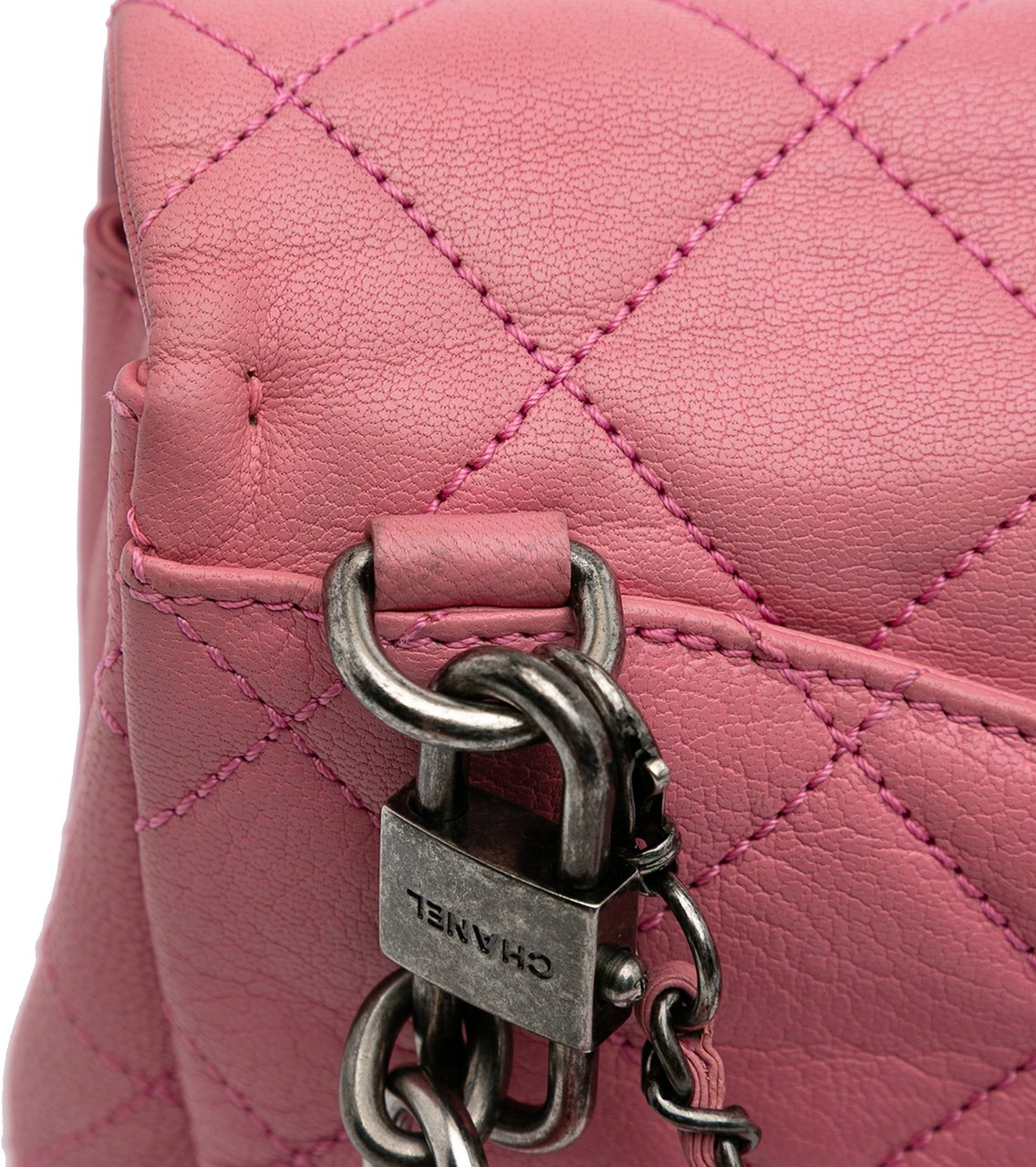 Chanel Small Quilted Goatskin Double Carry Waist Chain Flap Roze