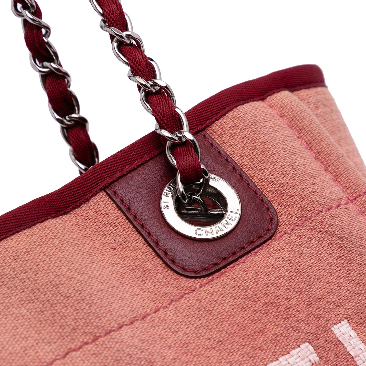 Chanel Mini Canvas Deauville Tote Rood