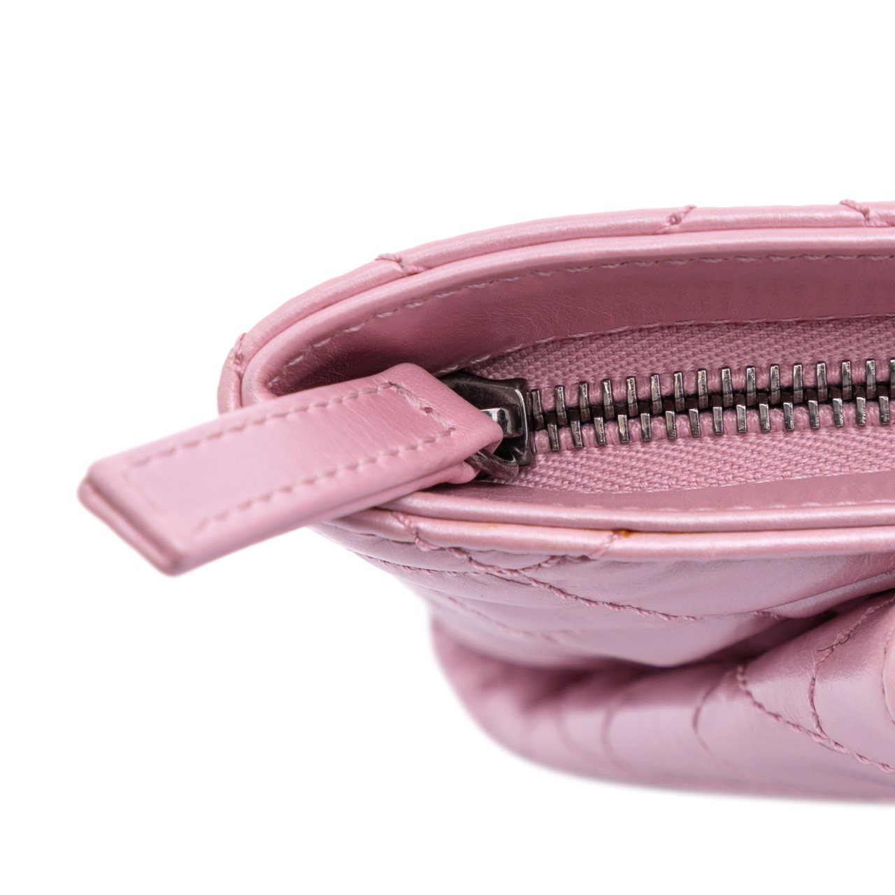 Chanel Quilted Glazed Calfskin Coco Pleats Clutch Roze