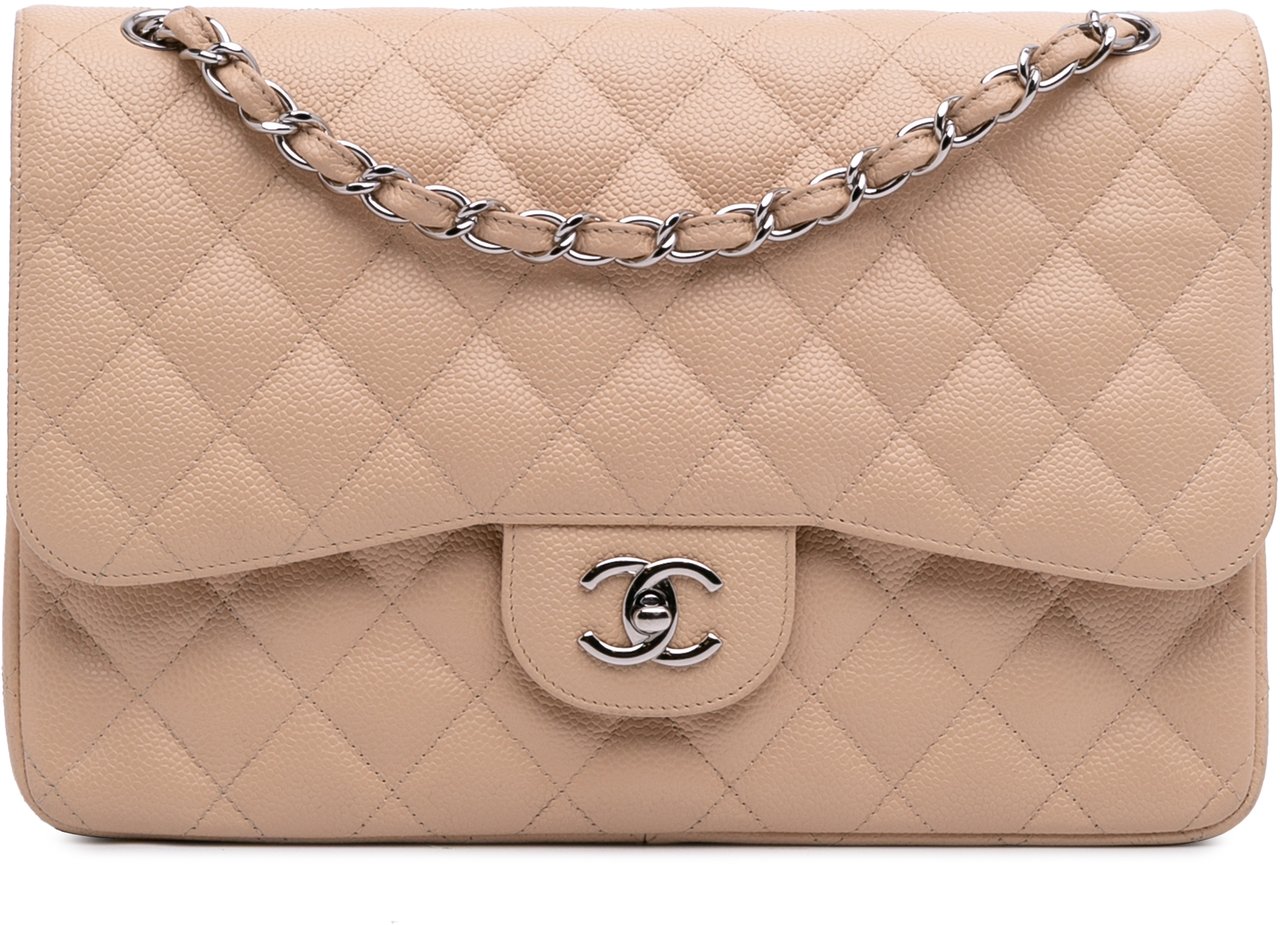 Chanel Jumbo Classic Caviar Double Flap Bruin
