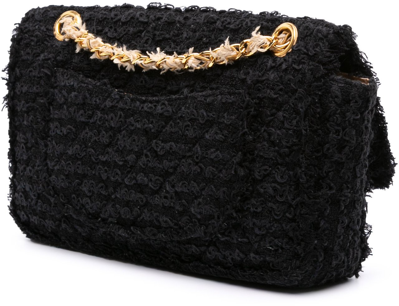 Chanel Medium Classic Tweed Single Flap Zwart