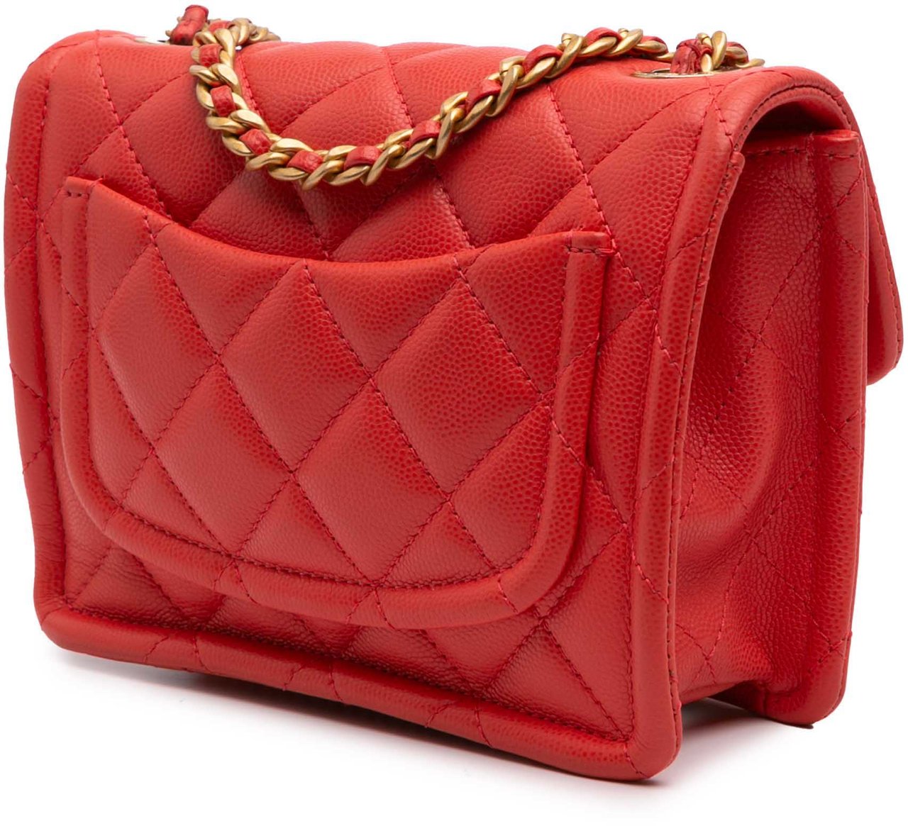 Chanel Mini Quilted Caviar Sweet Classic Flap Rood
