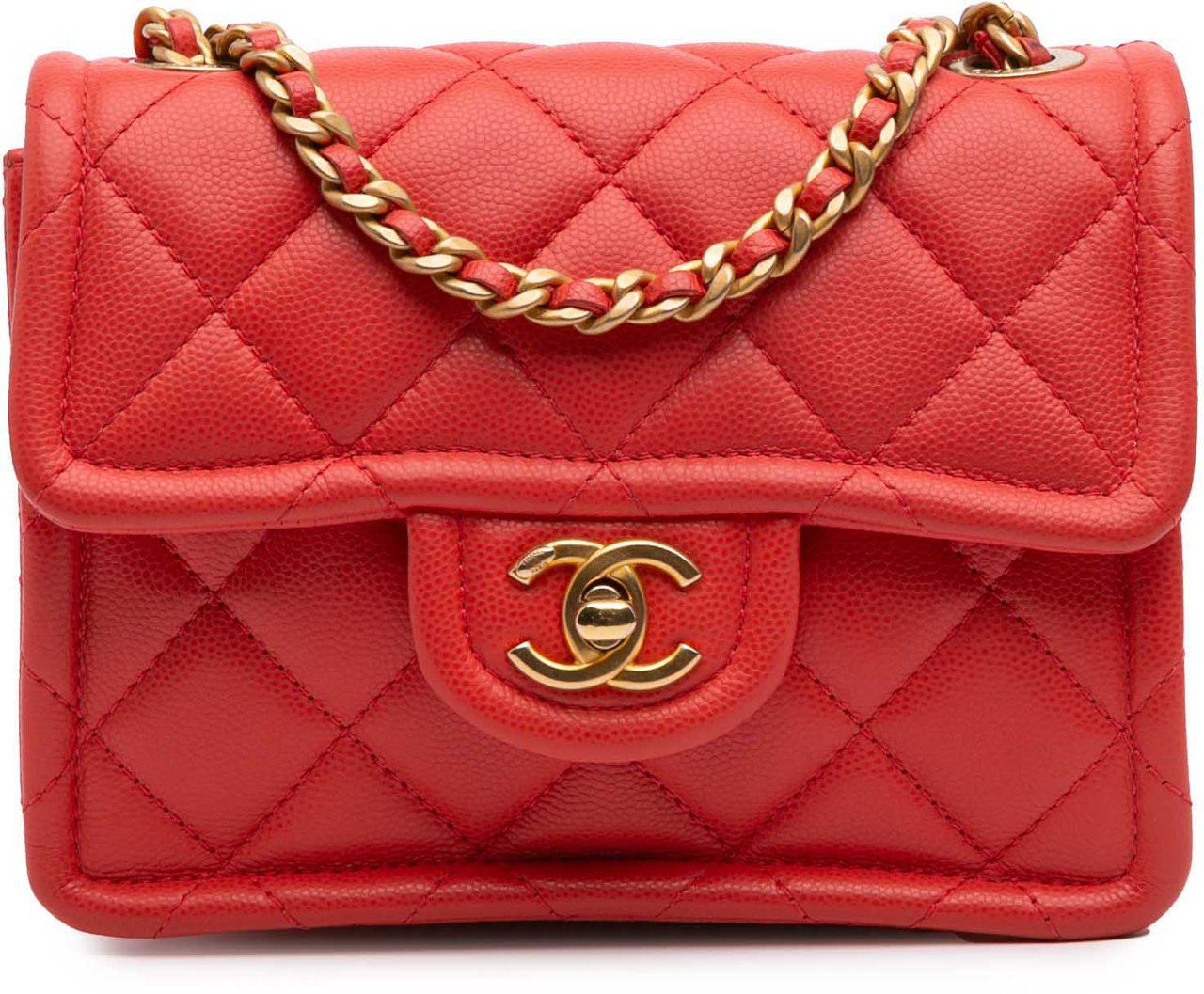 Chanel Mini Quilted Caviar Sweet Classic Flap Rood