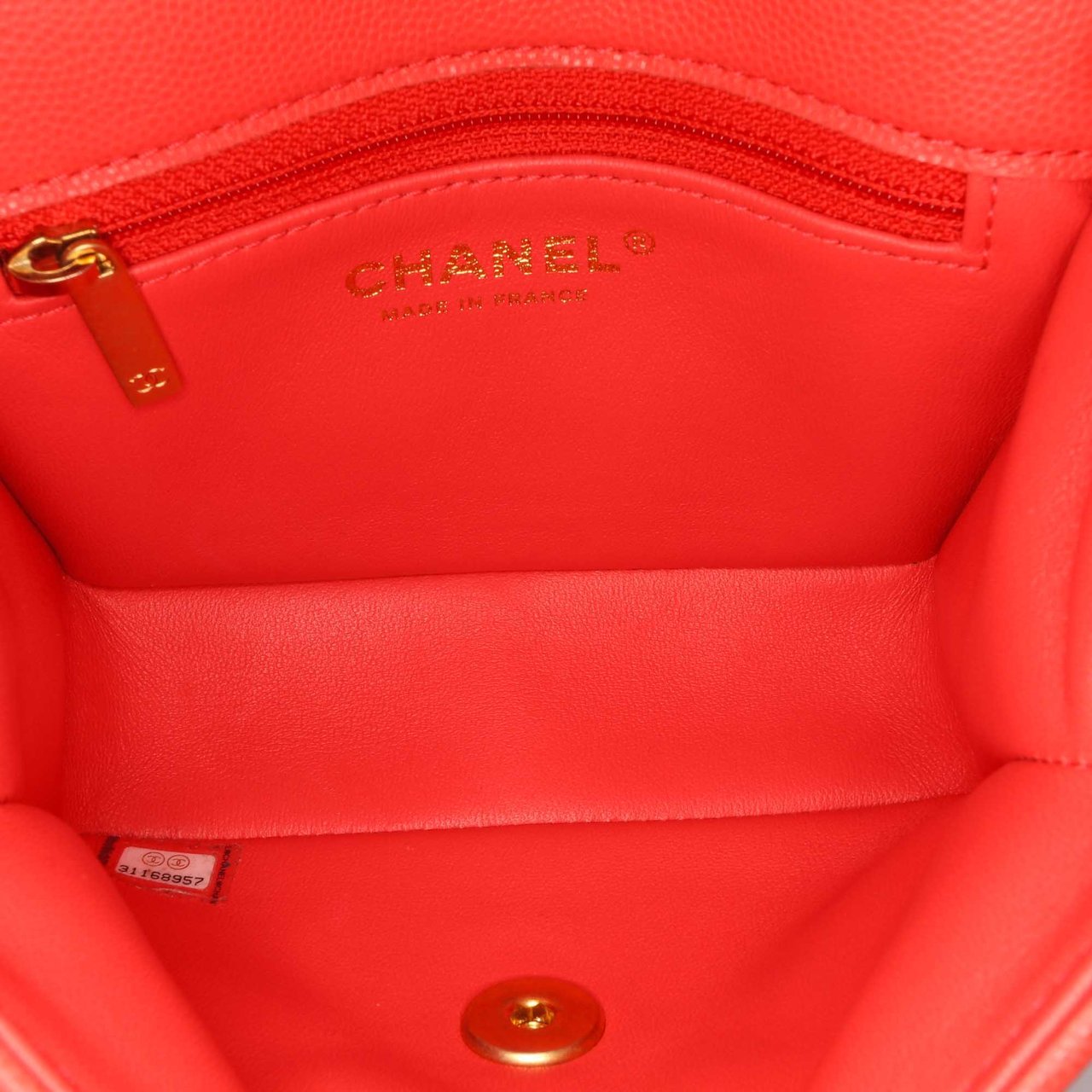 Chanel Mini Quilted Caviar Sweet Classic Flap Rood
