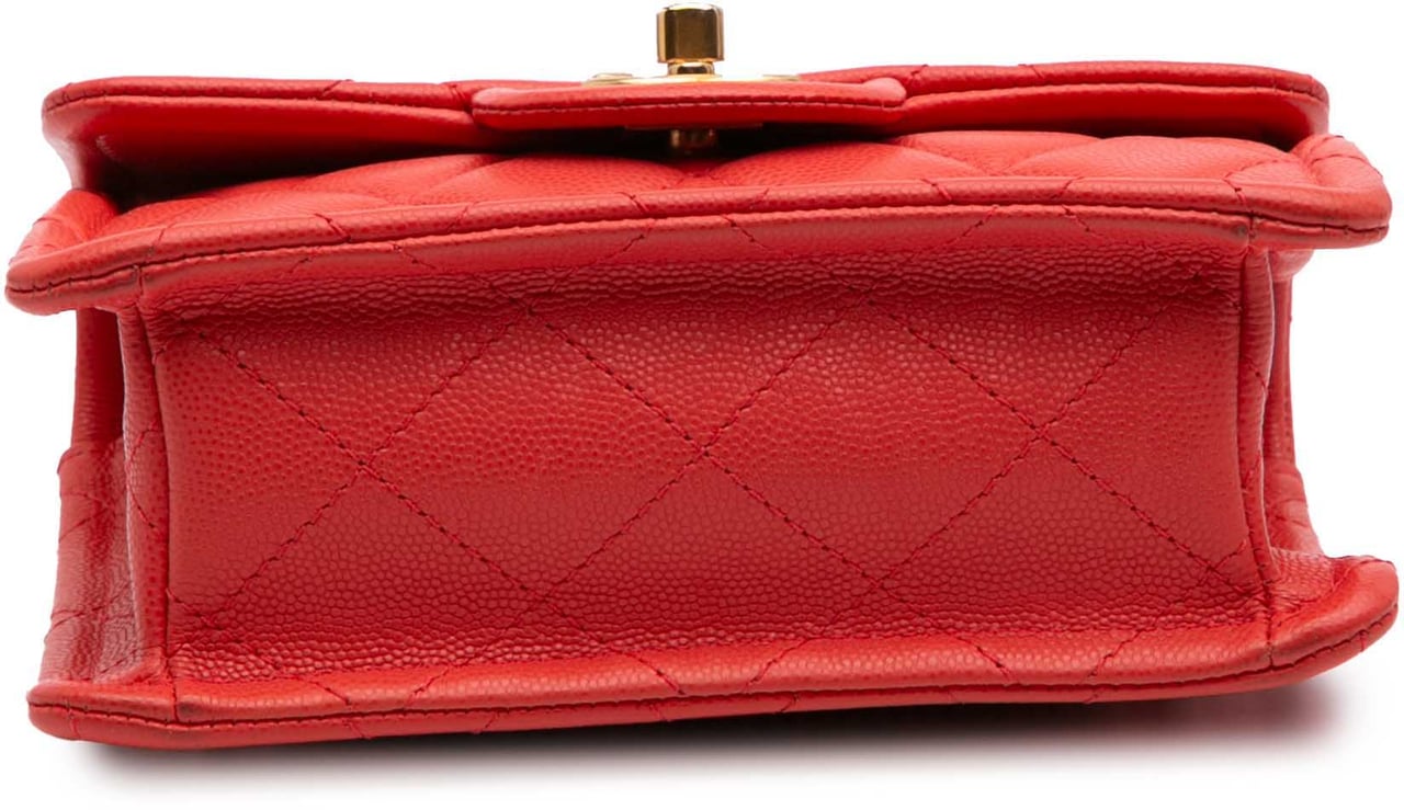 Chanel Mini Quilted Caviar Sweet Classic Flap Rood