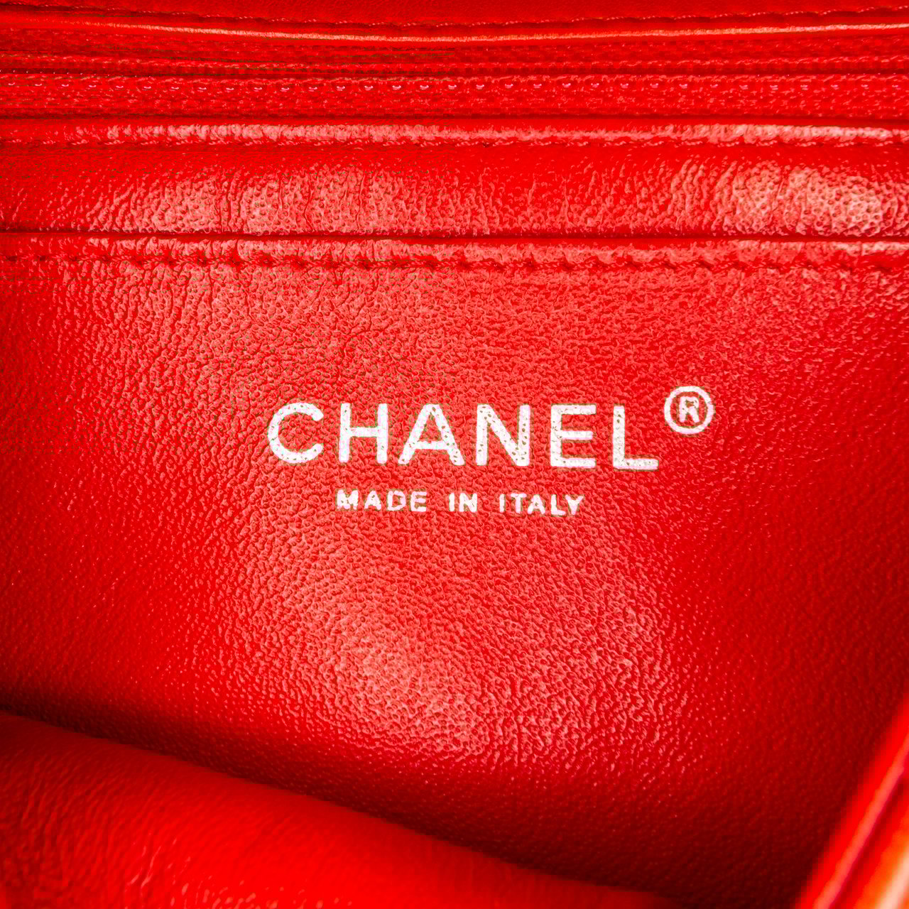 Chanel Mini Rectangular Classic Lambskin Single Flap Rood