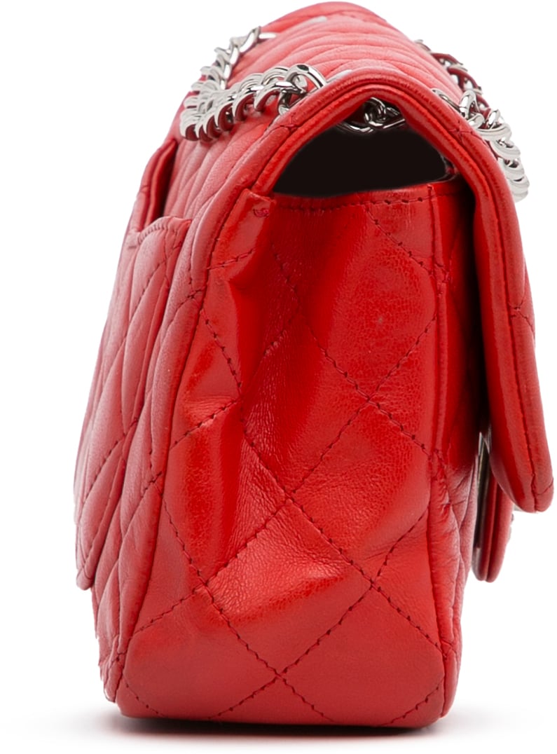 Chanel Mini Rectangular Classic Lambskin Single Flap Rood