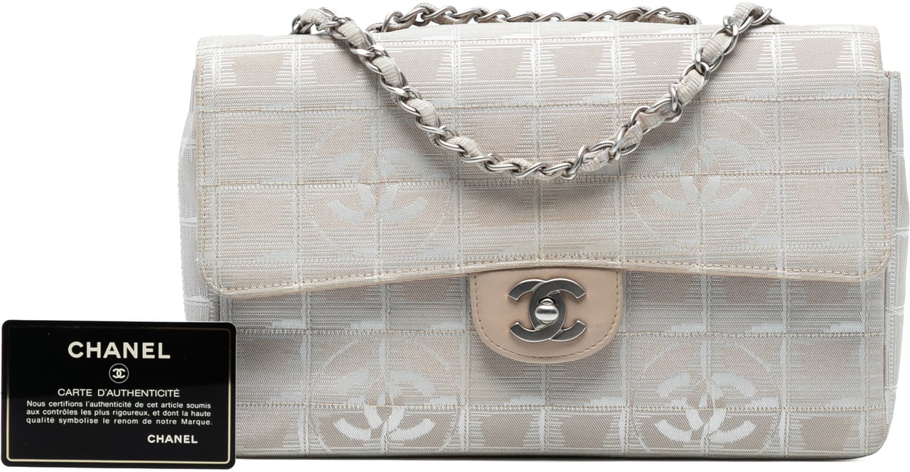 Chanel Medium New Travel Line Nylon Single Flap Bruin