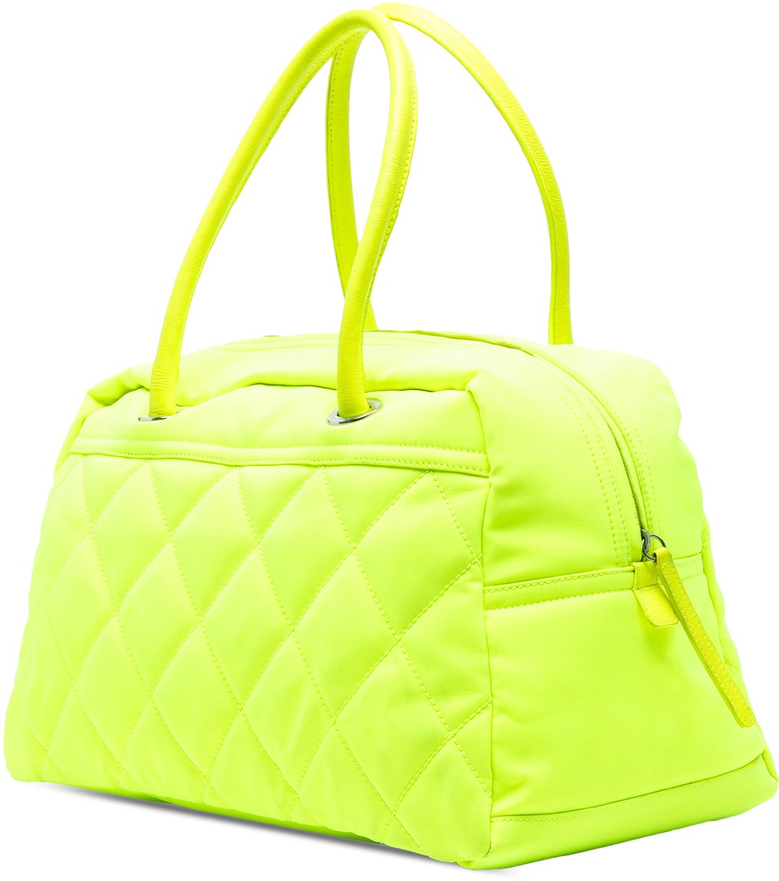 Chanel Paris Biarritz Quilted Canvas Fluo Duffle Bag Geel
