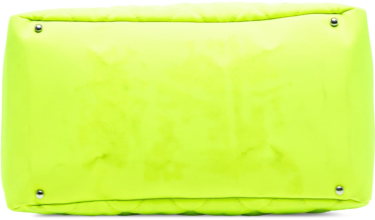 Chanel Paris Biarritz Quilted Canvas Fluo Duffle Bag Geel