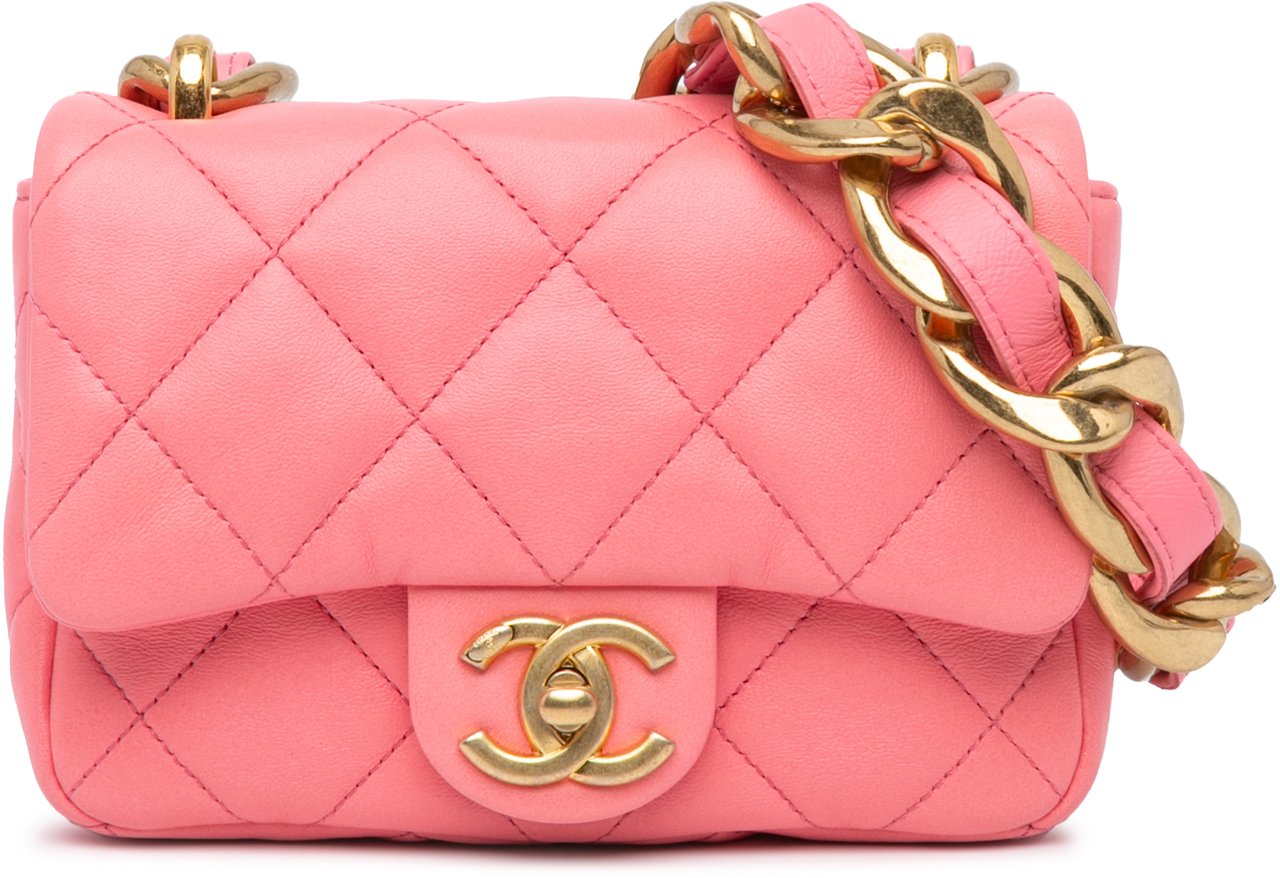 Chanel Mini Quilted Lambskin Funky Town Flap Roze