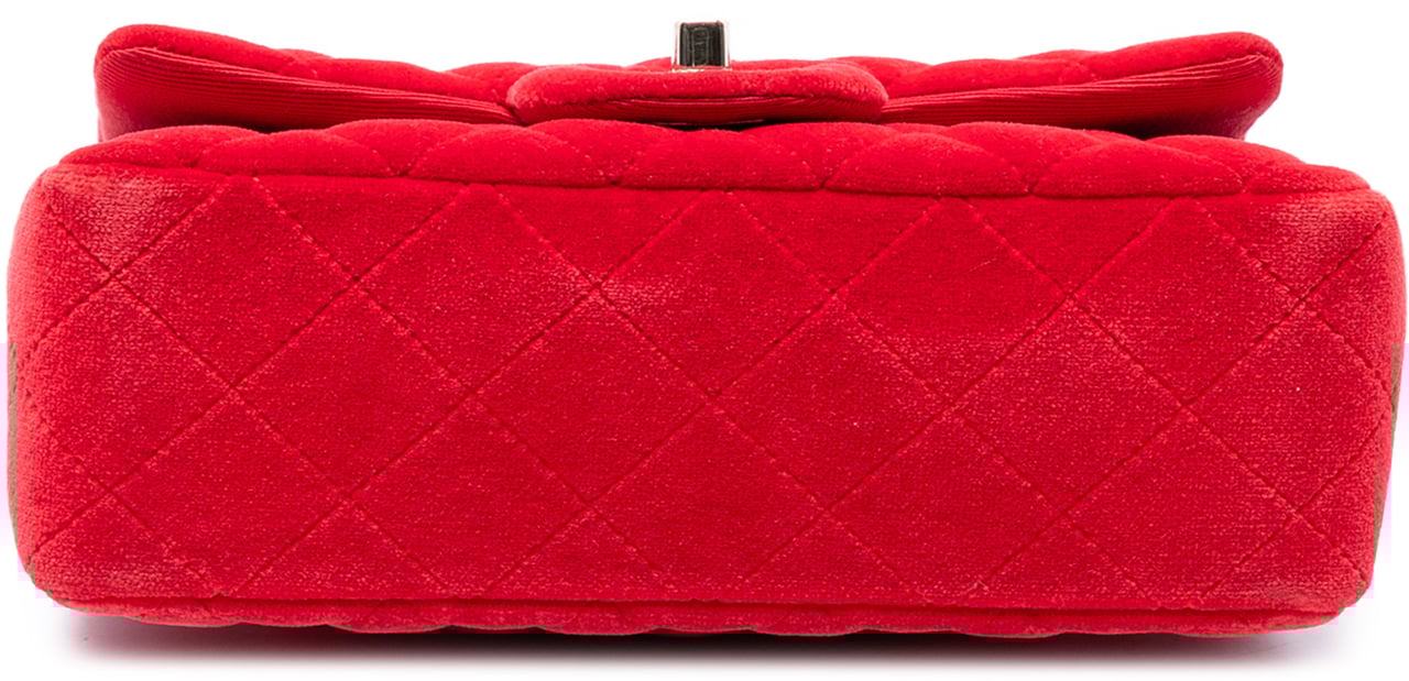 Chanel Mini Rectangular Classic Velvet Single Flap Rood