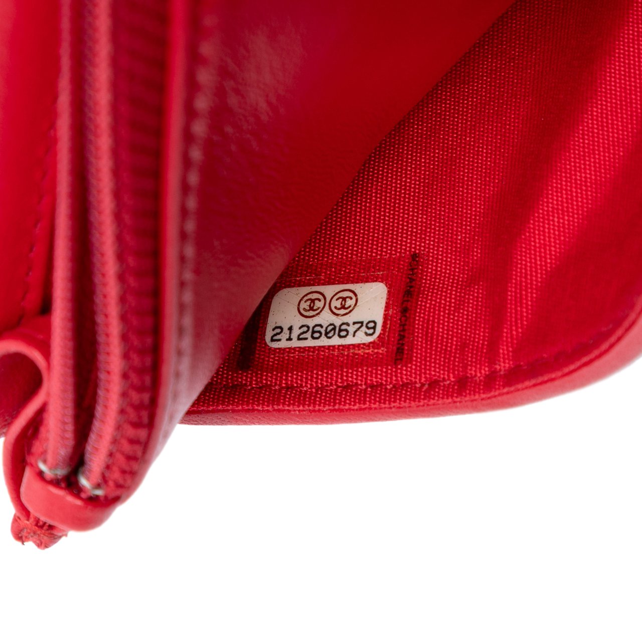 Chanel CC Quilted Tweed Wallet On Chain Rood