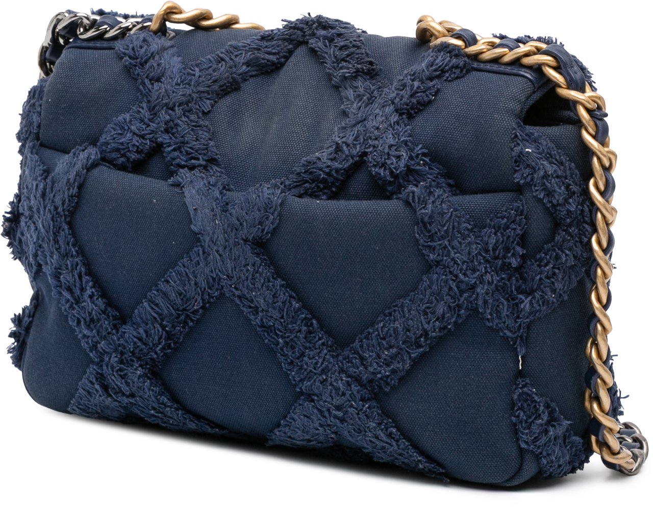 Chanel Medium Canvas and Cotton 19 Flap Blauw