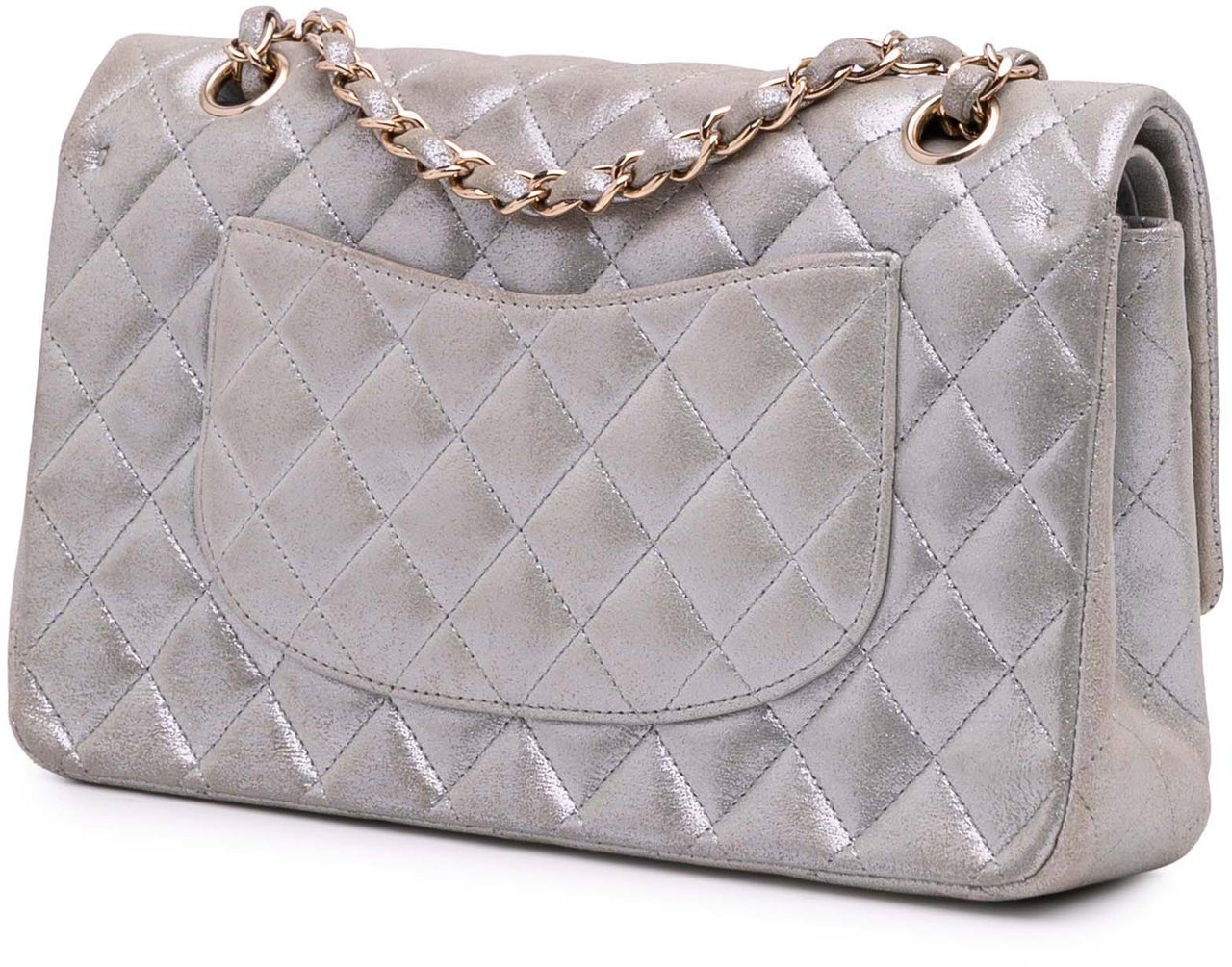 Chanel Medium Classic Iridescent Lambskin Double Flap Bruin