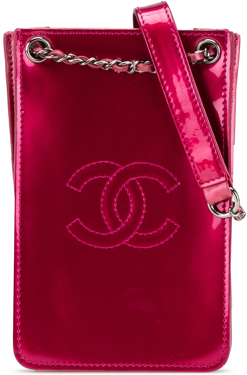 Chanel CC Patent Phone Holder Crossbody Roze