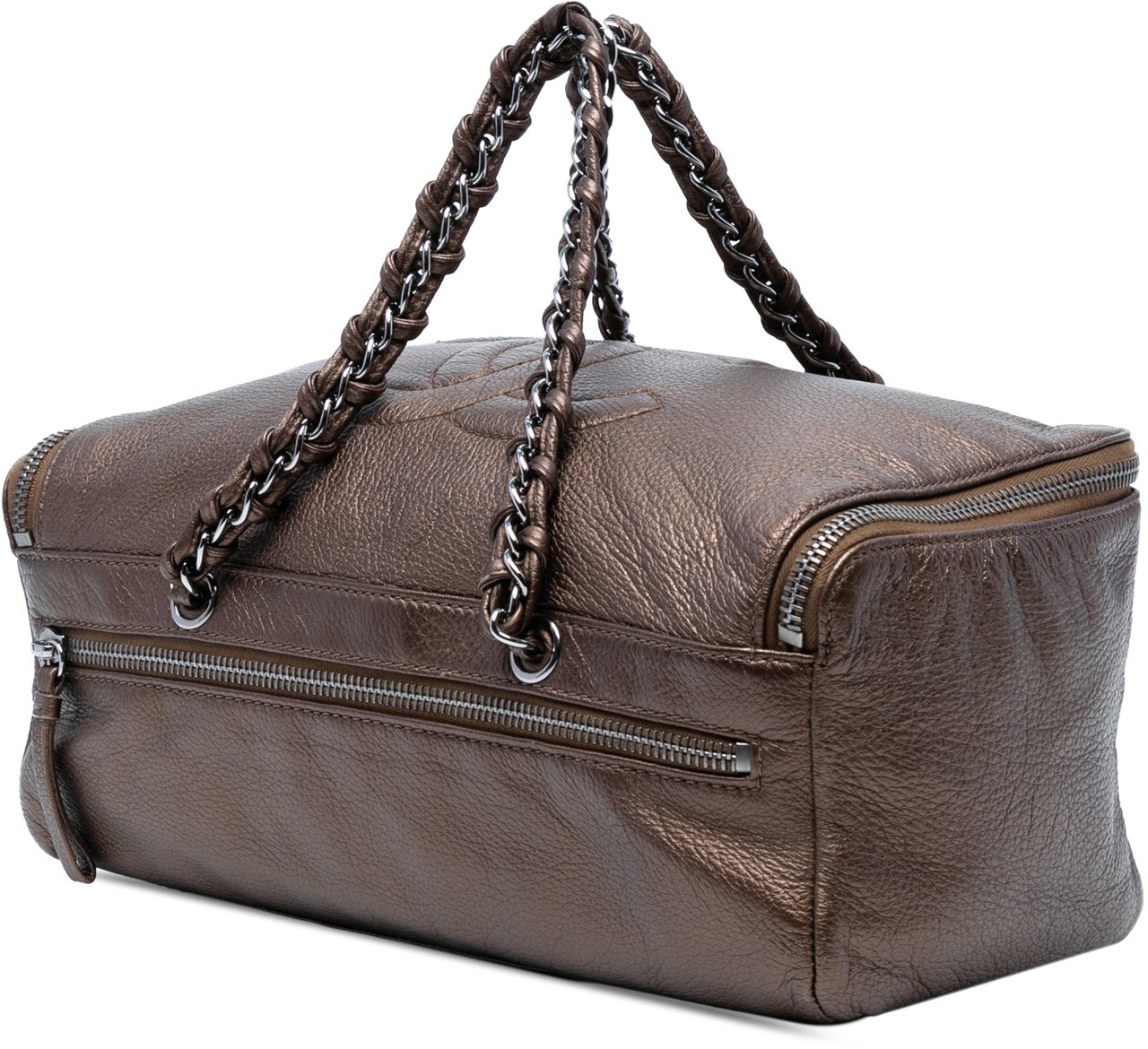 Chanel Large CC Luxe Ligne Bowler Handbag Bruin