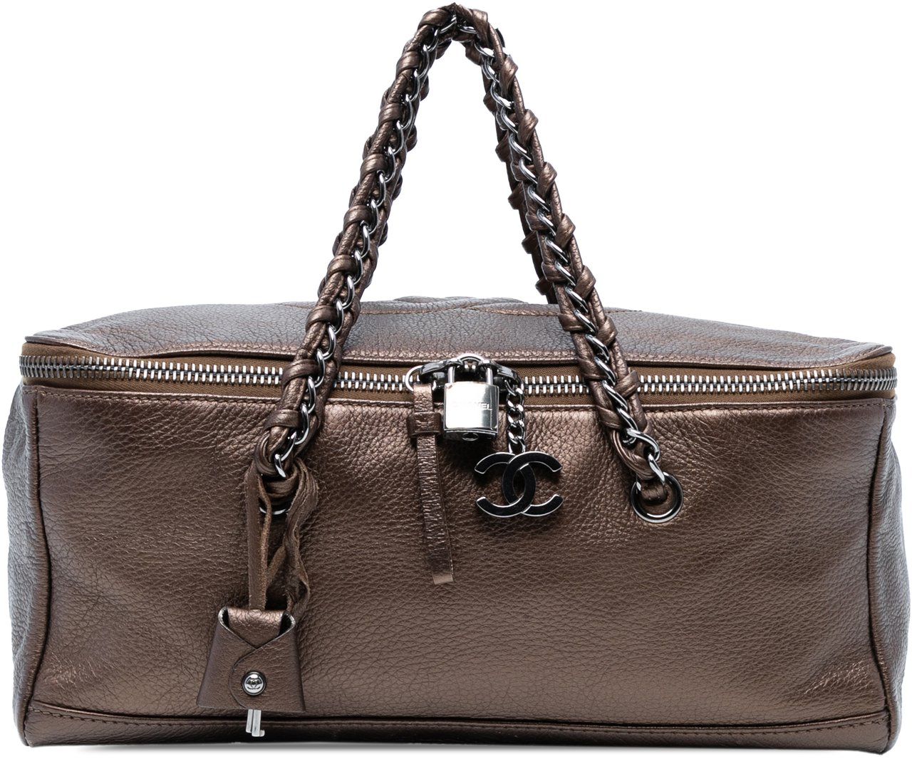 Chanel Large CC Luxe Ligne Bowler Handbag Bruin