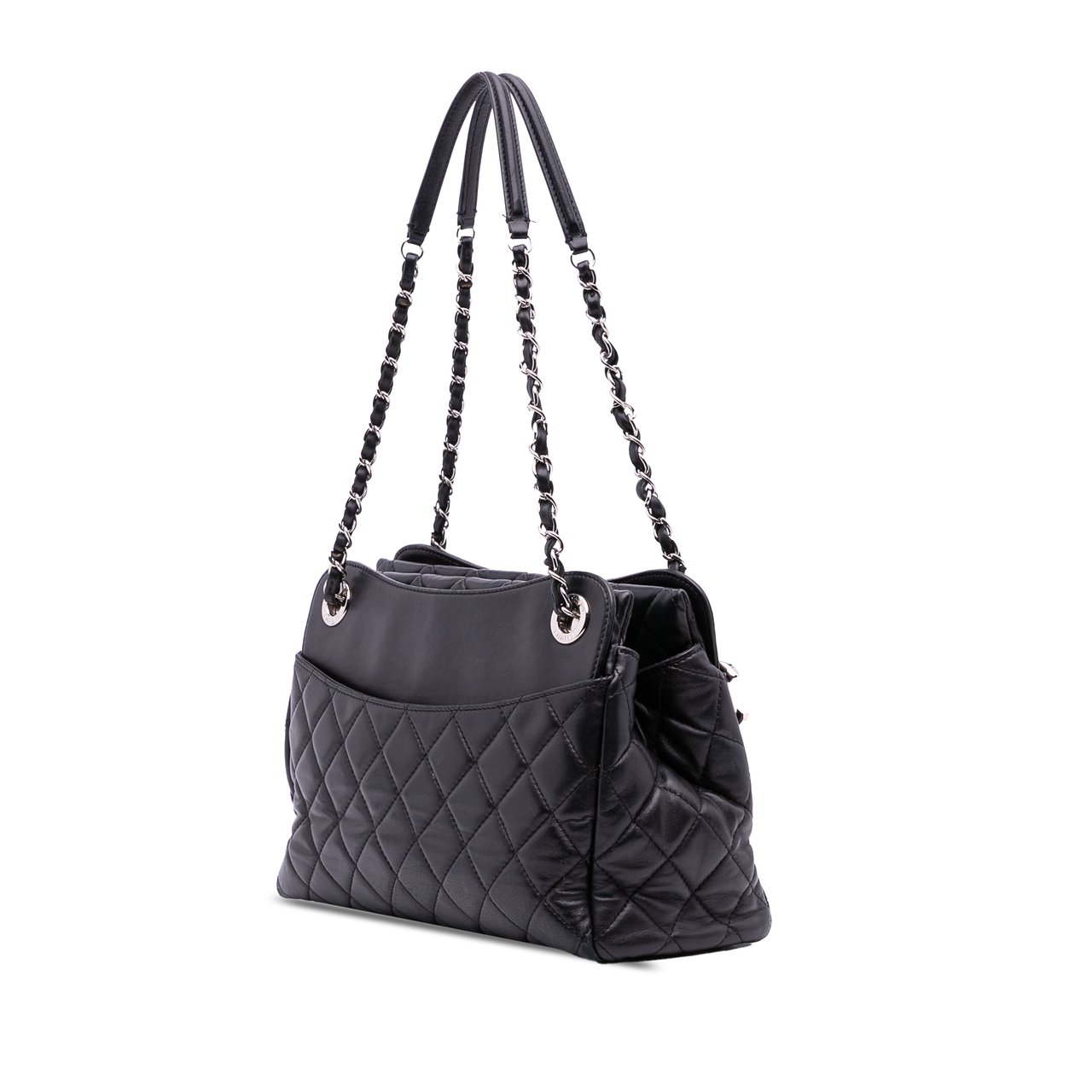 Chanel Quilted Lambskin 7 Tote Zwart