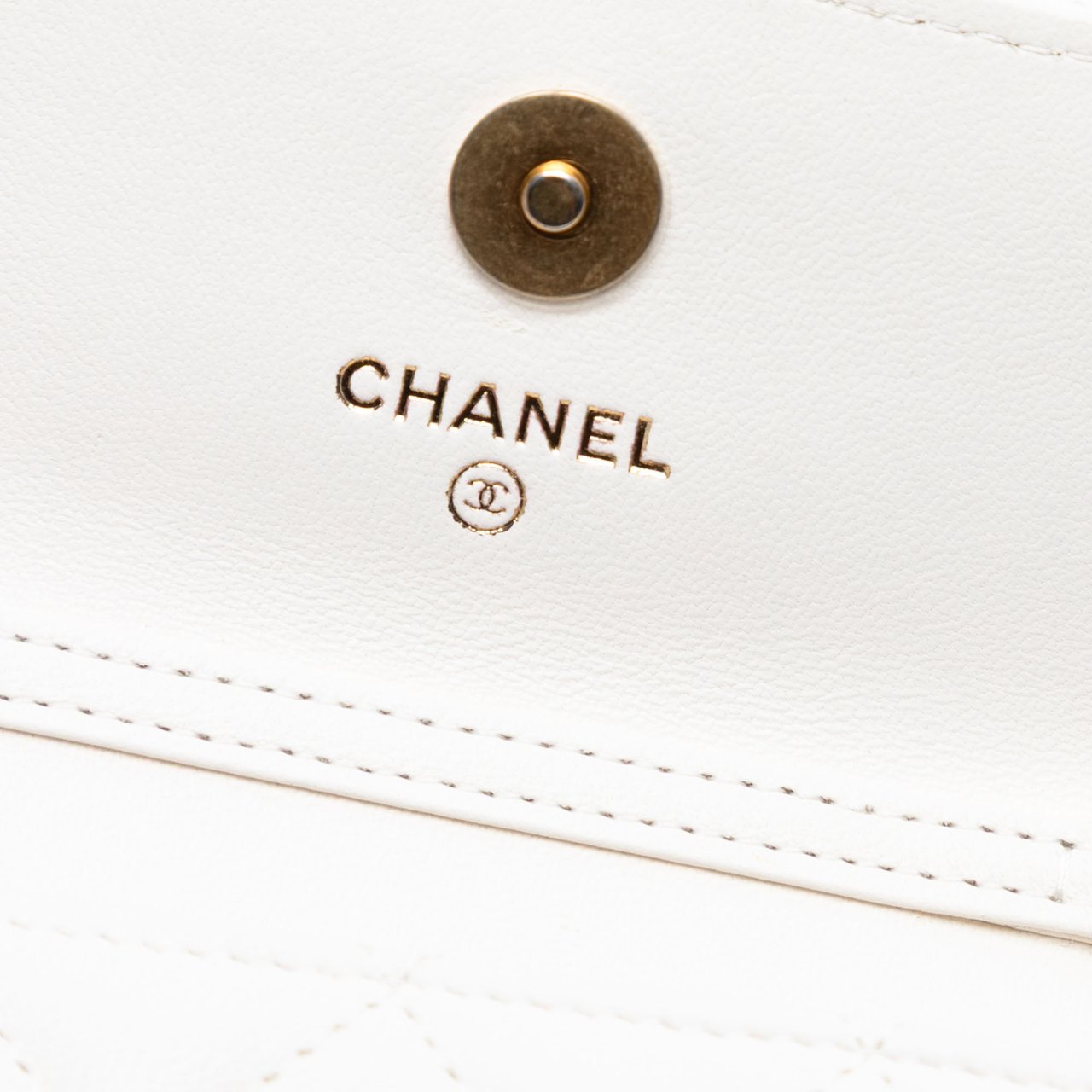 Chanel Mini CC Quilted Lambskin Pearl Crush Pouch with Chain Wit