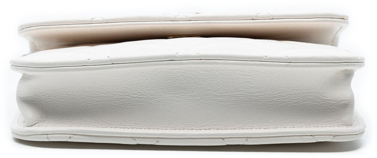 Chanel Mini CC Quilted Lambskin Pearl Crush Pouch with Chain Wit