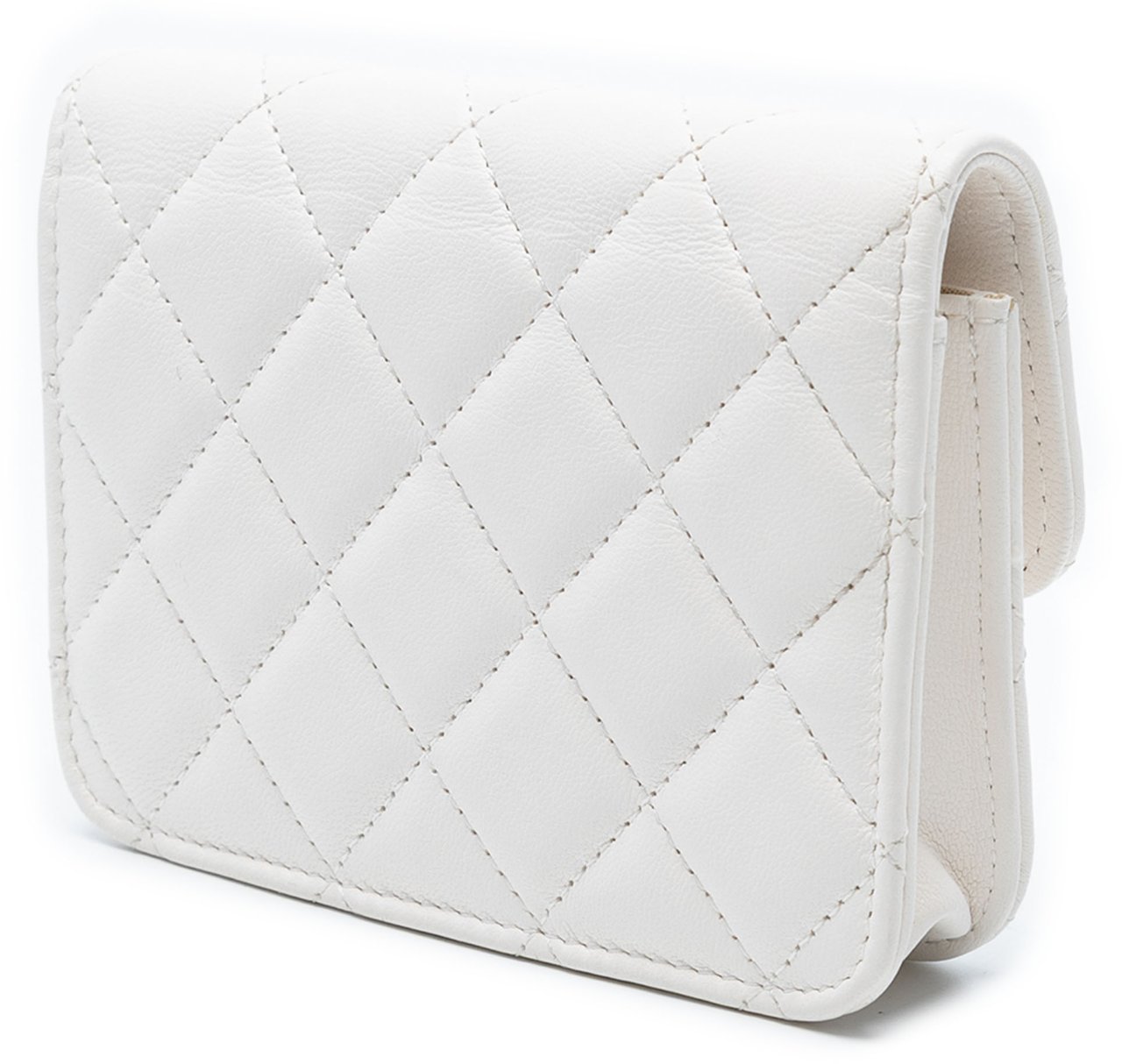 Chanel Mini CC Quilted Lambskin Pearl Crush Pouch with Chain Wit