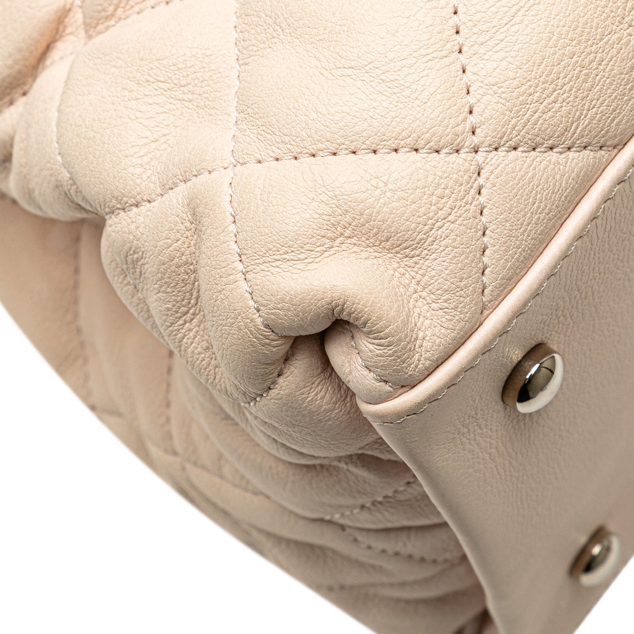 Chanel Mini Quilted Lambskin Chain Me Tote Bruin