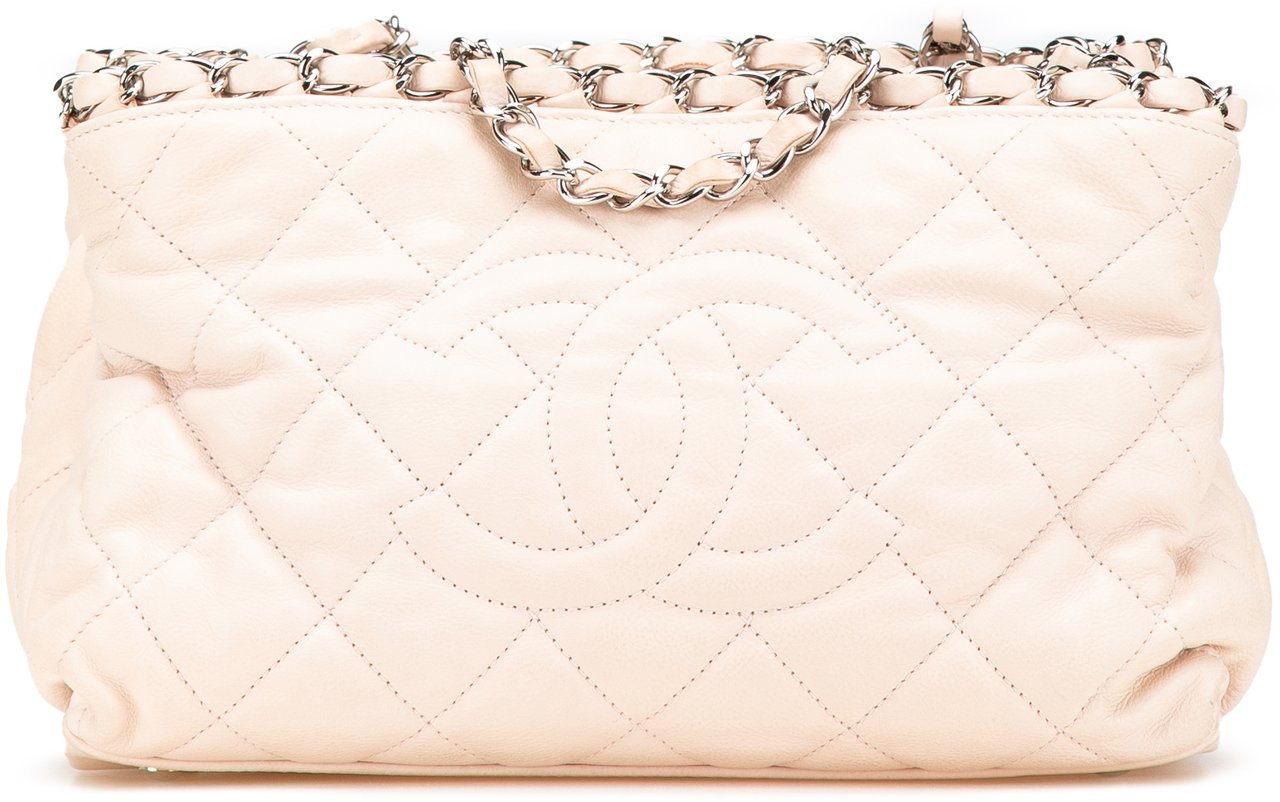 Chanel Mini Quilted Lambskin Chain Me Tote Bruin