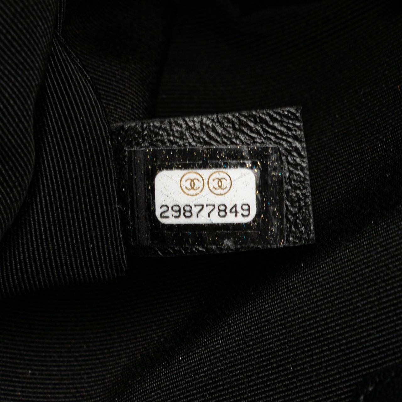 Chanel Calfskin Signature Chain Signe Bowling Bag Zwart