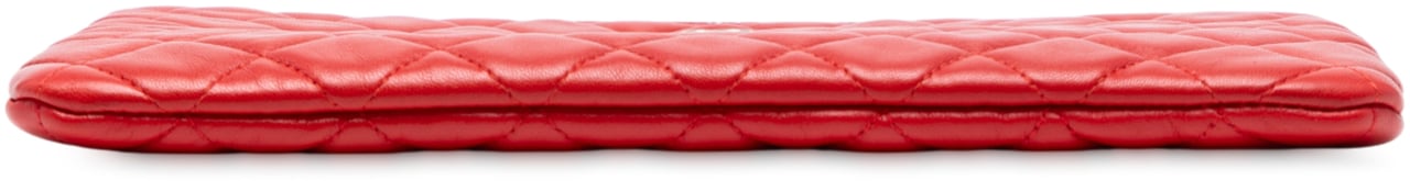 Chanel Medium Quilted Lambskin O Case Clutch Rood