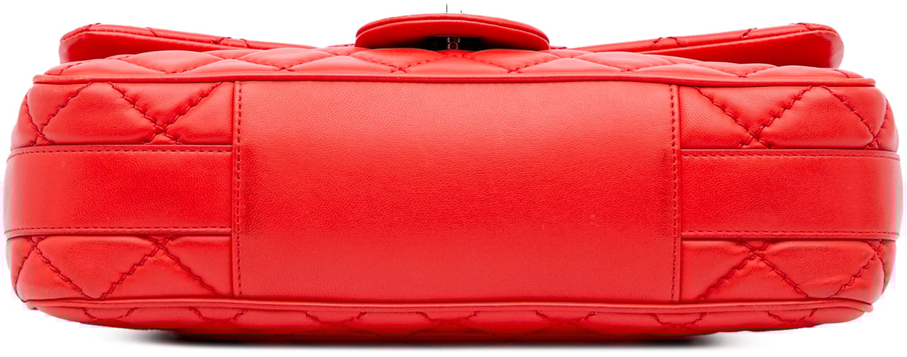 Chanel Jumbo Lambskin Easy Carry Flap Satchel Rood