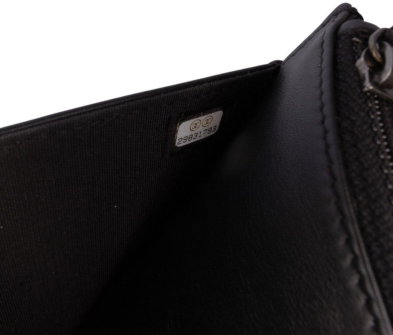 Chanel Calfskin Chain 20s Signe Wallet on Chain Zwart